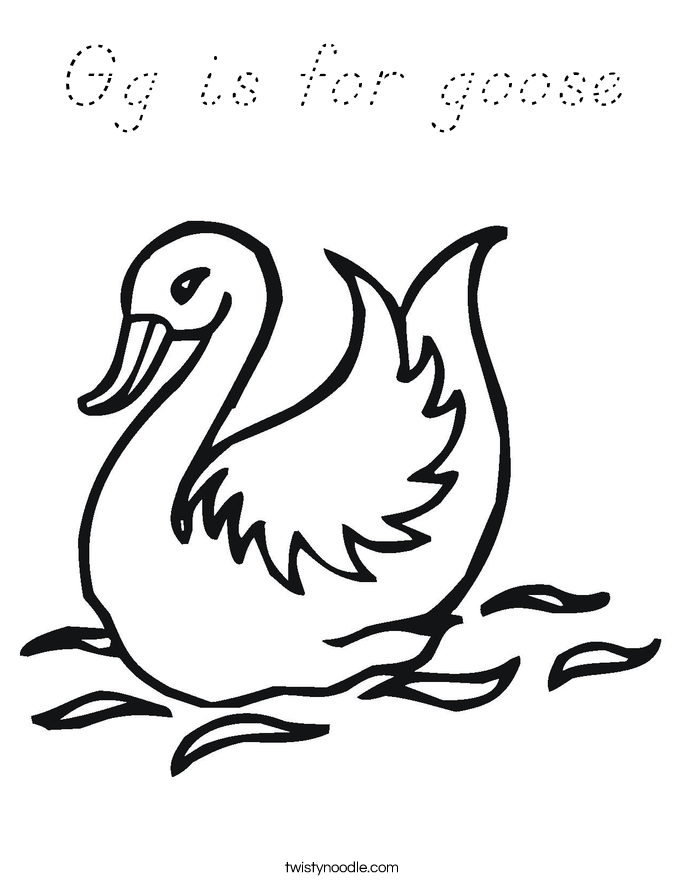 Gg is for goose Coloring Page