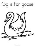 Gg is for goose Coloring Page