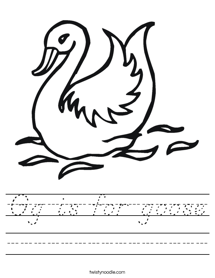 Gg is for goose Worksheet