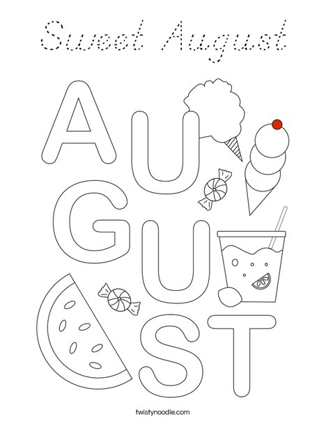 Sweet August Coloring Page