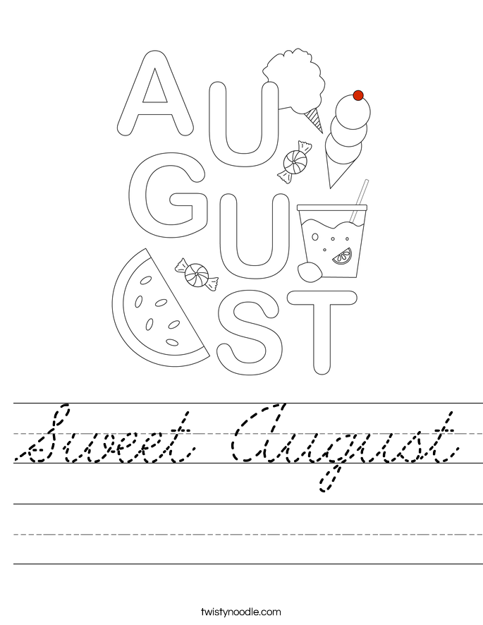 Sweet August Worksheet