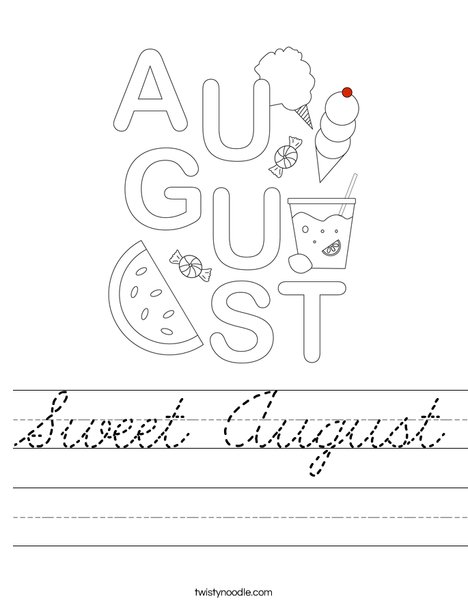 Sweet August Worksheet