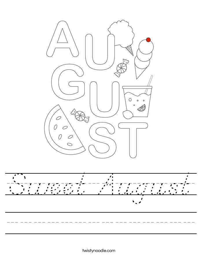 Sweet August Worksheet