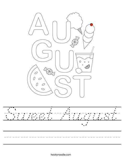 Sweet August Worksheet