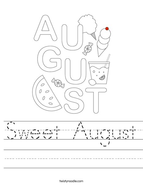 Sweet August Worksheet