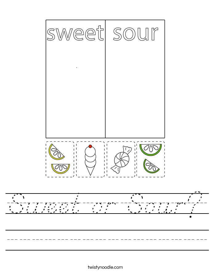 Sweet or Sour? Worksheet