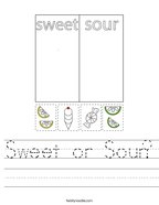 Sweet or Sour Handwriting Sheet