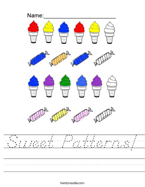 Sweet Patterns Worksheet