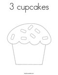 3 cupcakesColoring Page