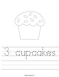 3 cupcakes Worksheet
