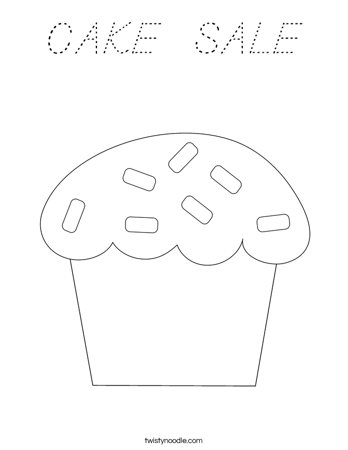 CAKE  SALE Coloring Page