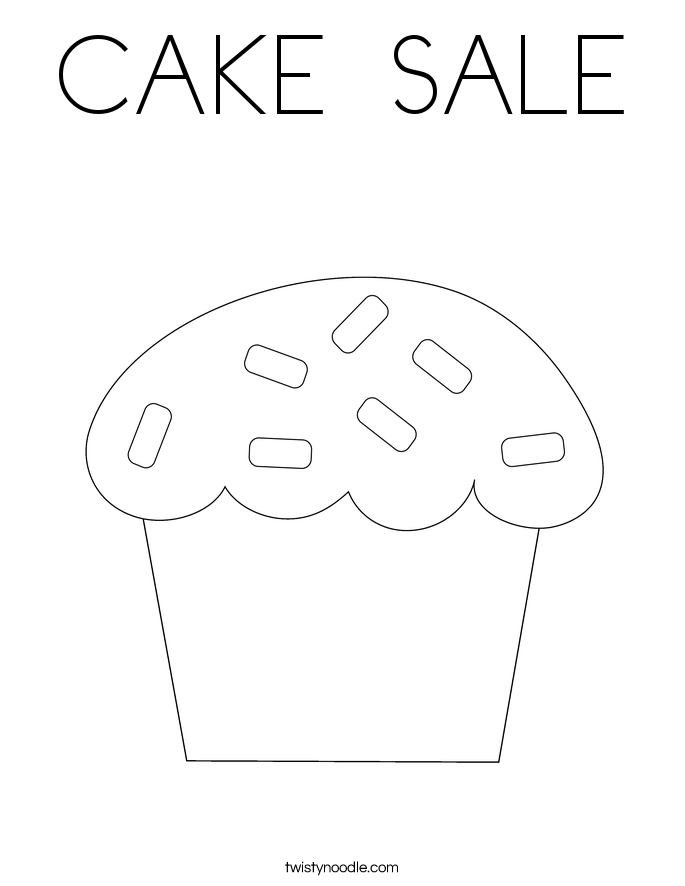 CAKE  SALE Coloring Page