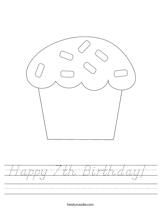 Happy 7th Birthday!  Worksheet