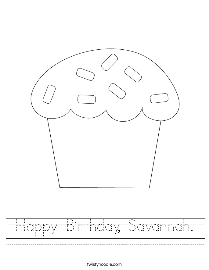 Happy Birthday, Savannah! Worksheet