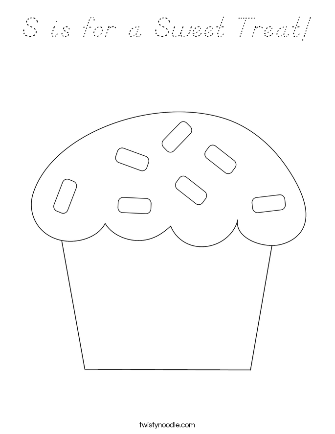 S is for a Sweet Treat! Coloring Page
