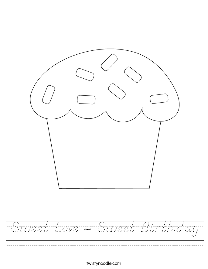 Sweet Love ~ Sweet Birthday Worksheet