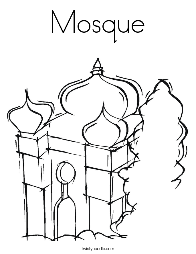 Mosque Coloring Page