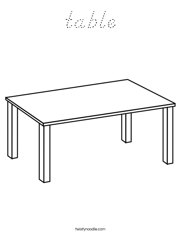 table Coloring Page