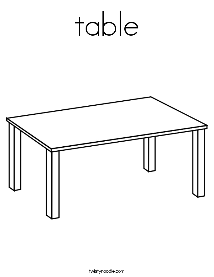 Download table Coloring Page - Twisty Noodle