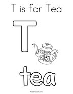 T is for Tea Coloring Page