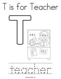 T is for Teacher Coloring Page