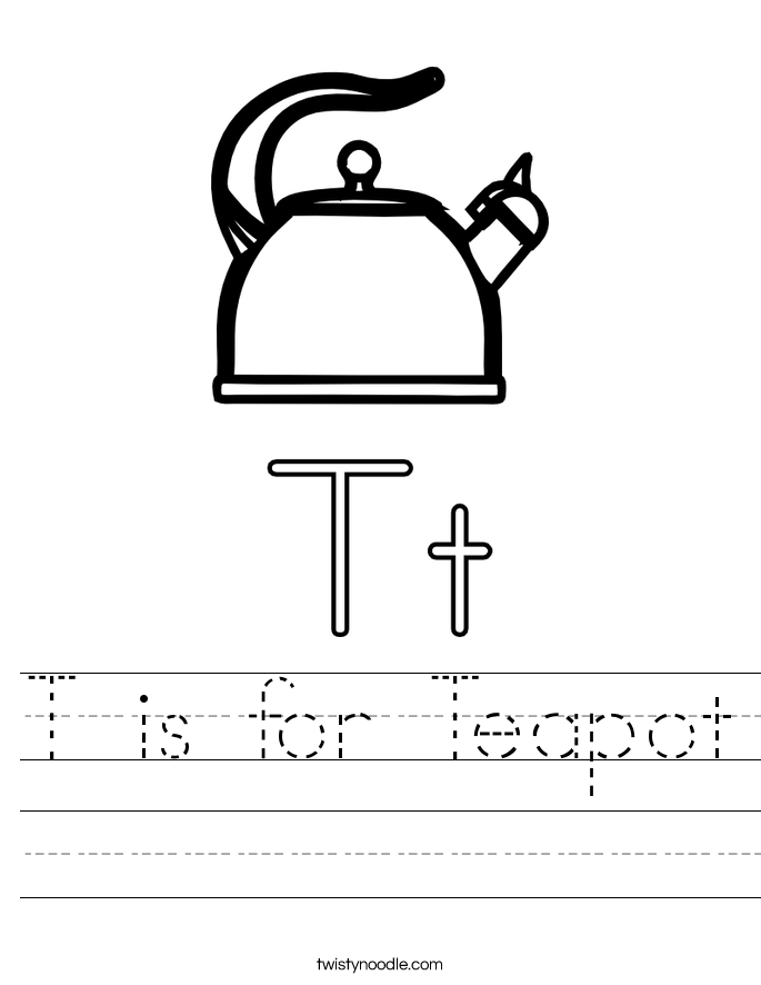 T is for Teapot Worksheet