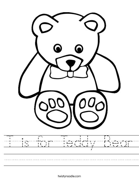 T is for Teddy Bear Worksheet