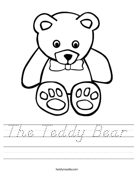 The Teddy Bear Worksheet D #39 Nealian Twisty Noodle The Teddy Bear Worksheet D #39 Nealian Twisty Noodle