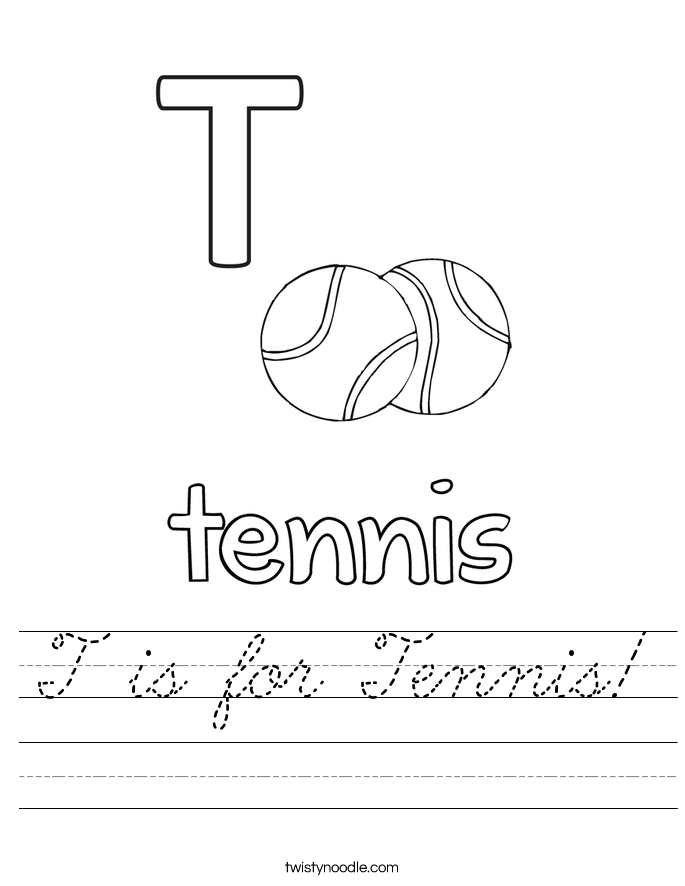 T is for Tennis! Worksheet