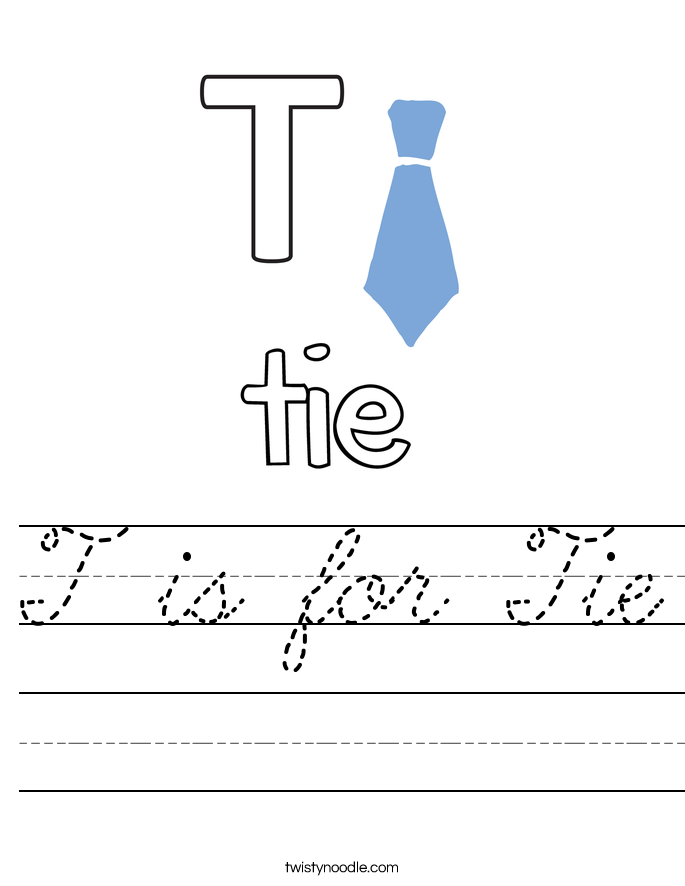 T is for Tie Worksheet