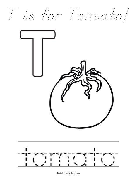 T is for tomato! Coloring Page