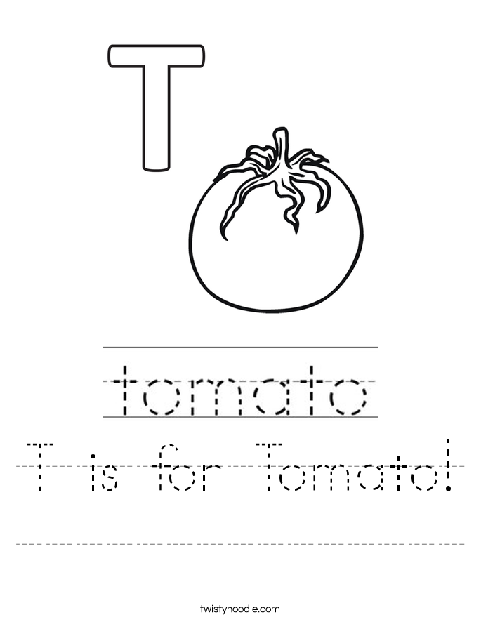 T is for Tomato! Worksheet