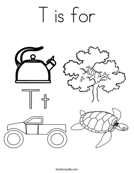 T is for Coloring Page