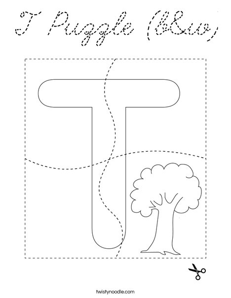 T Puzzle (b&w) Coloring Page