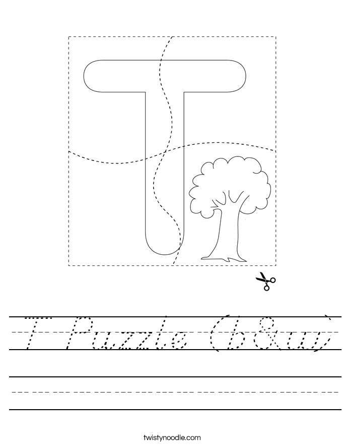 T Puzzle (b&w) Worksheet