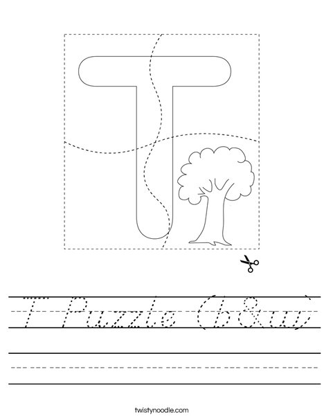 T Puzzle (b&w) Worksheet