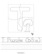 T Puzzle (b&w) Handwriting Sheet