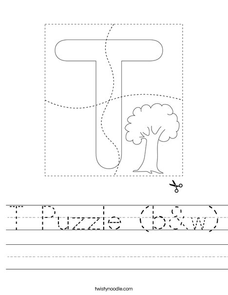 T Puzzle (b&w) Worksheet
