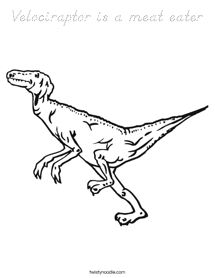 Velociraptor is a meat eater Coloring Page