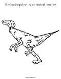 Velociraptor is a meat eaterColoring Page