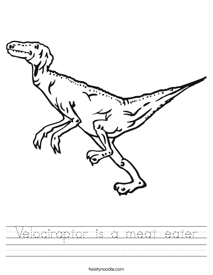 Velociraptor is a meat eater Worksheet