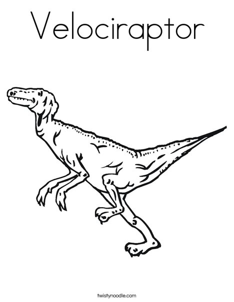 Velociraptor Coloring Page Twisty Noodle