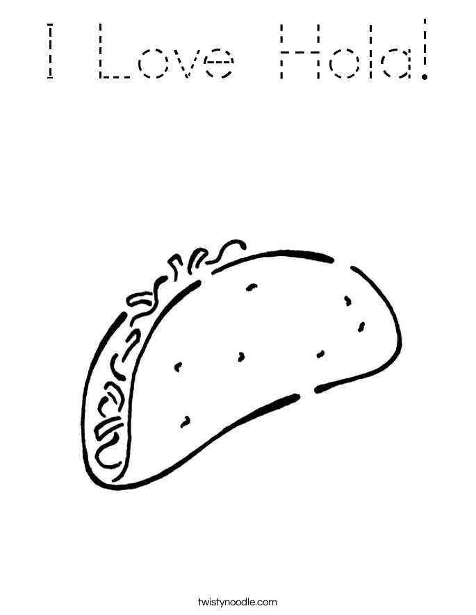 I Love Hola! Coloring Page