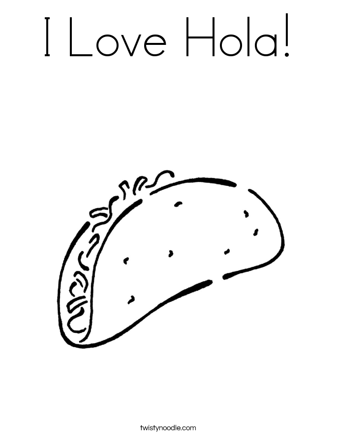 I Love Hola! Coloring Page