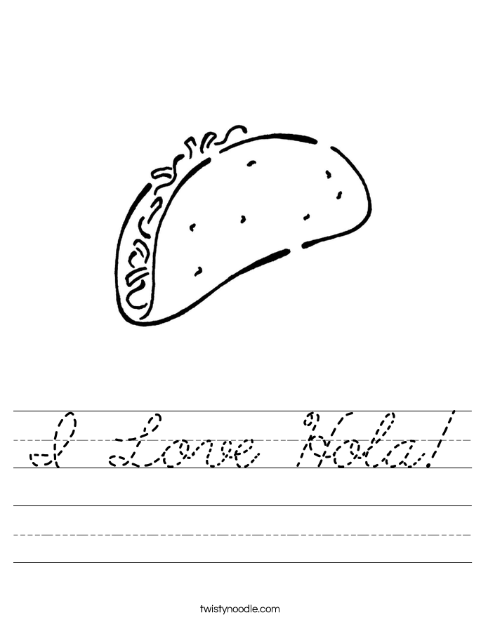 I Love Hola! Worksheet