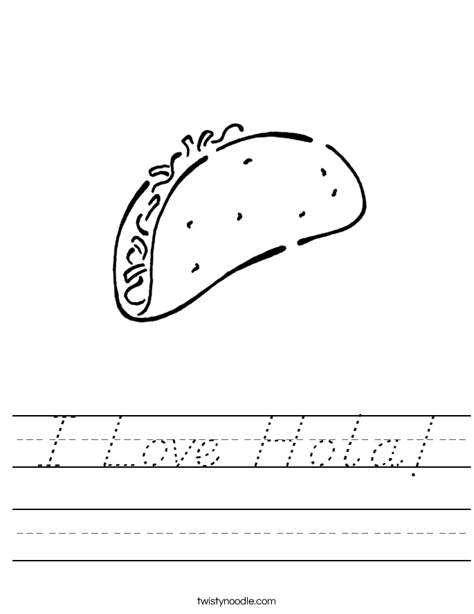 I Love Hola! Worksheet