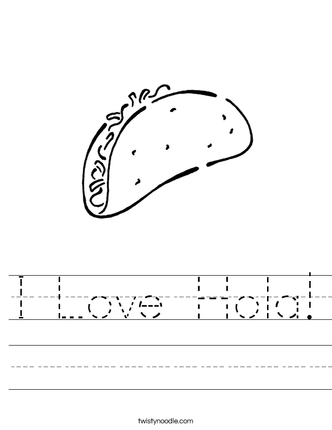 I Love Hola! Worksheet