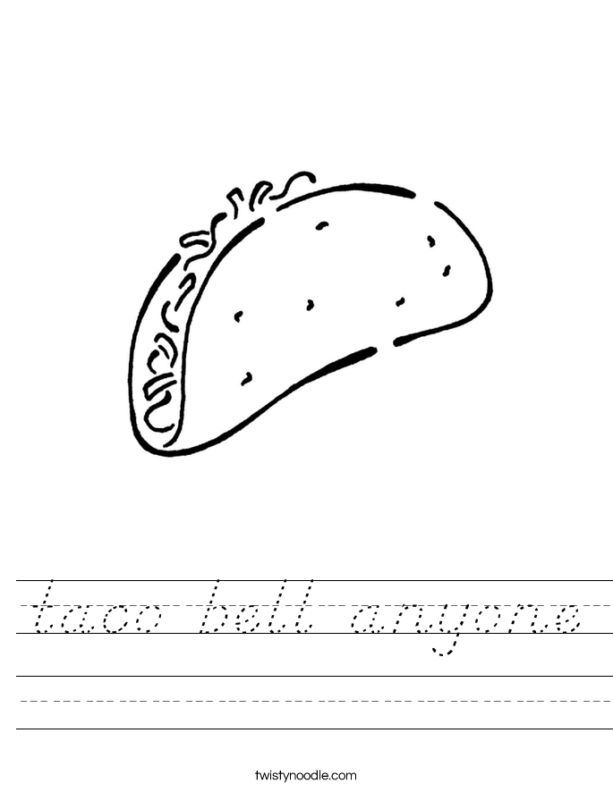 taco bell anyone Worksheet