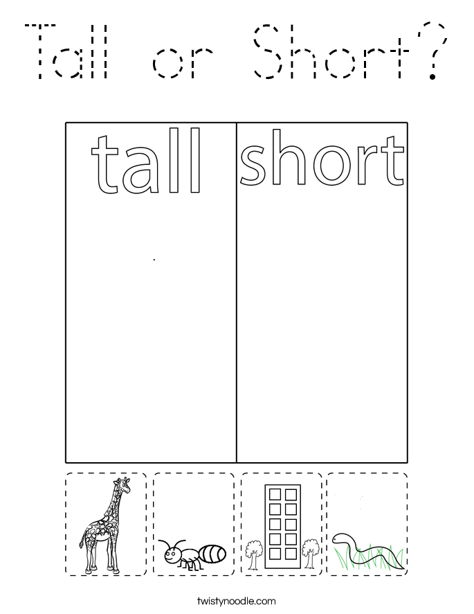 Tall or Short? Coloring Page