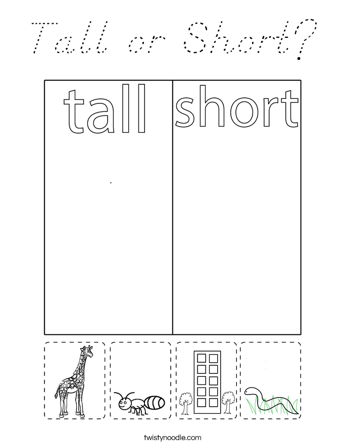 Tall or Short? Coloring Page